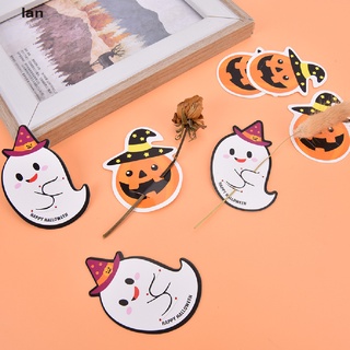 lan 50pcs lindo fantasma calabaza halloween regalo decoraciones dulces tarjetas de papel piruleta.