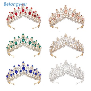 BELO Crowns for Women,Tiaras and Crowns for Women with Crystal & Side Combs, Princess Birthday Crown Headbands for Halloween Valentines Gifts Wedding Bridal Party