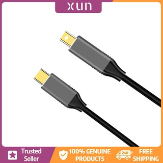 [xun] Cable Usbc a Mini Displayport 6ft Usb Tipo C cable Thunderbolt 3 Para Mini Dp 4k práctico cables portátiles