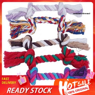 【Ready Stock】Funny Creative Pet Puppy Dog Chew Knot Toy Cotton Braided Bone Colorful Rope
