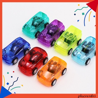 placeorder juguete coche caramelo Color transparente plástico lindo Mini tire hacia atrás modelo de coche para niños niños