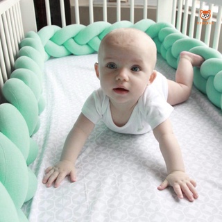 cama de bebé parachoques puro tejido de felpa nudo cuna parachoques cama de los niños cuna protección decoración
