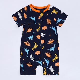 ╭trendywill╮Infant Baby Boys Girls Cartoon Letter Zipper Jumpsuit One-piece Romper Clothes