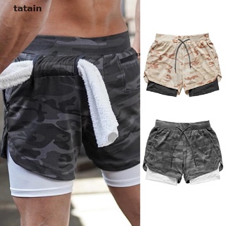 [ntai] pantalones cortos para hombre 2 en 1 de doble cubierta gimnasio deporte pantalones cortos fitness entrenamiento pantalones cortos dfz