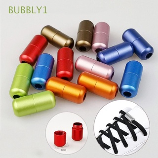 bubbly1 1 par de cordones coloridos hebilla de bloqueo de moda rápido cordones sin lazo cordones conveniente metal aluminio perezoso cordones accesorios zapatos deportivos hebilla/multicolor (1)