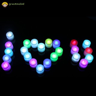 Gm 7 colores LED cambiante electrónico sin llama lámpara de vela decoración del hogar fiesta