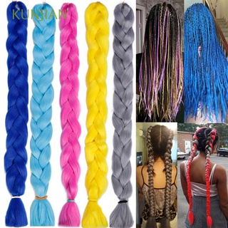 kunjian kanekalon extensión de pelo sintético falso trenza jumbo trenzado para las mujeres afro twist trenzas peinados ombre crochet trenzas