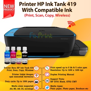 Impresora de tanque de tinta hp 419 inalámbrica todo en uno copia nueva de escaneo de impresión