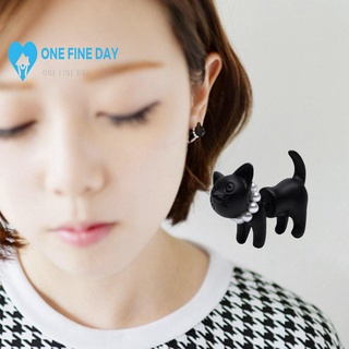 Juego de aretes de oreja de gato 3D 3D para mujer, gatito, regalo, joyería, fiesta I3H2