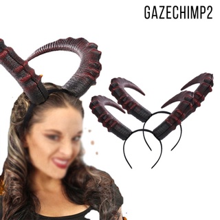 [GAZECHIMP2] Diadema gótica cuerno de diablo diadema cuerno de buey vestido de aro para accesorios de Halloween (1)