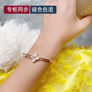 Pulsera de oro rosa diseño de nicho femenino temperamento rojo pulsera de acero de titanio pulsera coreana Simple personalizada pequeña fresca