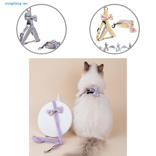xingfeig juego de arnés seguro para mascotas, gatos, perros, correa de pecho, kit de cuerda antiescape