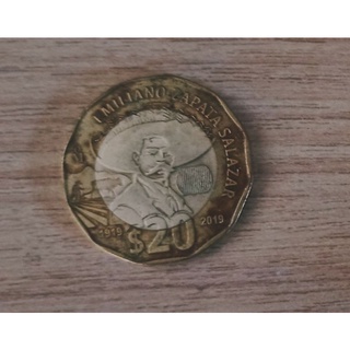 moneda de 20 conmemorativa emiliano Zapata