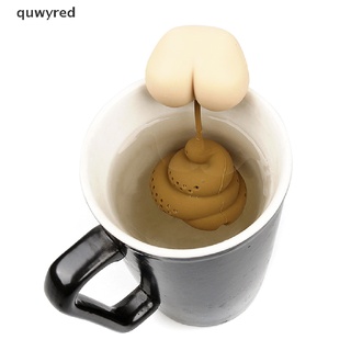 quwyred divertido filtro de té en forma de caca reutilizable de silicona infusor de té portátil colador de té mx (6)