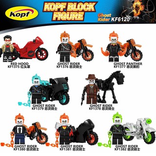 Marvel Super Heroes Lego Ghost Rider Red Hood Ghost Panther Minifigures bloques de construcción juguetes para niños