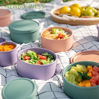 NEWBUSINESS Round Fresh Keeping Box Fresh-Keeping Food Container Lunch Box Portable For Kids With Lid Food-grade Kitchen Storage Camping Picnic Food Storage Box/Multicolor
