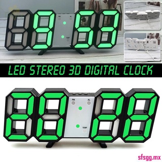 Reloj Digital 3d USB colgante reloj de pared 12/24 horas pantalla de tiempo LED luz de noche decoración de escritorio 23*9 cm flash