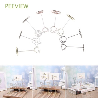 PEEVIEW 1/5pcs Metallic Clamps Stand Romantic Photos Clips Place Card Paper Clamp Heart Shape Fashion Rose Gold Desktop Decoration Wedding Supplies Table Numbers Holder/Multicolor