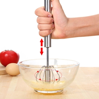 herramienta de cocina útil de acero inoxidable batidor agitador de huevo batidor espumador girar mano empuje batidor herramienta (1)