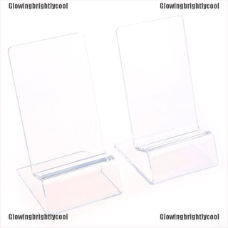 [Glowing] 2 soportes de exhibición acrílico transparente para teléfono celular, accesorios de escritorio, soporte para tarjetas, brillante, brillantemente fresco
