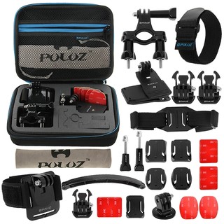 Puluz Kit Combo de accesorios de montaje para bicicleta 24 en 1 con funda EVA para GoPro HERO4 Session /4 /3+ /3 /2 /1