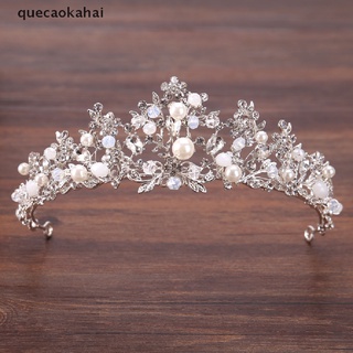 quecaokahai nueva moda boda perla coronas nupcial hechas a mano tiara novia diadema cristal mx