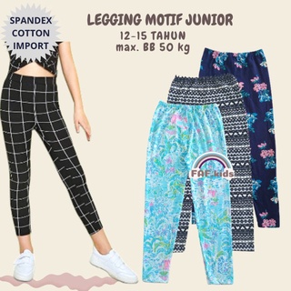12-15 años LEGGING MOTIF SPANDEX algodón importación - pantalones largos LEGGING para mujeres adolescentes