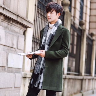 Abrigo de lana para hombre, nuevo estilo coreano, gabardina de moda, para hombre, abrigo de talla grande, chaqueta de lo (2)