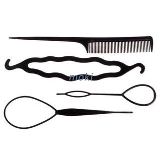 mok. 4 unids/set clip de peinado de pelo bun donut twist trenzado ponytail maker diy peine herramientas