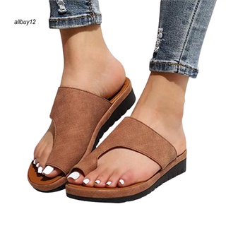 AL Women Fashion Large High Wedge Heel Thick Sole Anti-slip Flip Flops Sandals