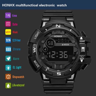 Reloj de pulsera deportivo de goma con pantalla LCD Digital impermeable a la moda para hombre sklybet.br (9)