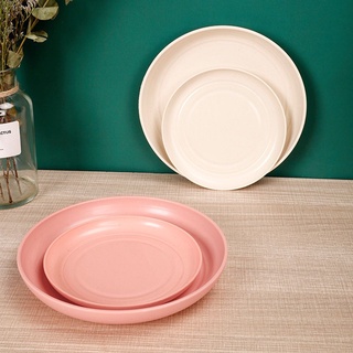 narcisodil placa de plástico para el hogar plato plato fruta ligero nórdico paja de trigo hueso vegetal platos de cena/multicolor (8)