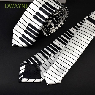 DWAYNE Slim Necktie Piano Music Tie Tie Black & White Keyboard Men Classic Skinny Casual/Multicolor