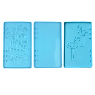 IAM 3 Pcs/Set Crystal Epoxy Resin Mold Notebook Cover Silicone Mould Handmade DIY Crafts Book Cover Casting Tools (5)