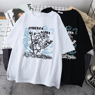 Japanese Anime Punk Bad Girl Print Loose T-shirt Harajuku Cartoon Streetwear Top (3)