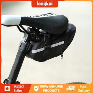 [longkui] asiento de almacenamiento trasero negro impermeable bolsa de bicicleta sillín de bicicleta nueva cola