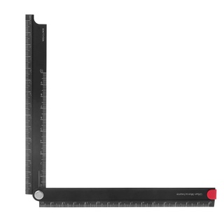 t* regla de aleación de aluminio plegable 15cm-30cm simple 90 plegable de metal papelería regla