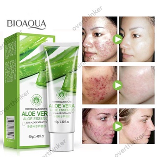 Bioaqua Aloe Vera Gel suave acné blanqueamiento tratamiento crema facial para hidratar la reparación húmeda después del sol 40g (1)