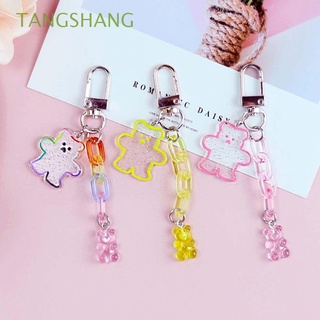 TANGSHANG Cute Keychain Creative Fashion Jewelry Bag Pendants Lovely ​ Portable Jelly Color Bag accessories Cartoon Bear Acrylic Key Ring/Multicolor