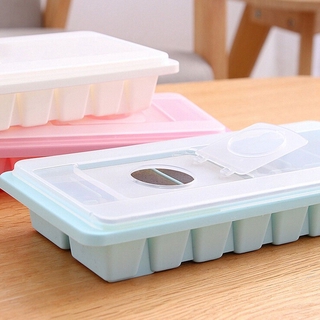 GWEN01 herramientas de cocina fabricante de hielo 16 cavidades molde de jalea cubo de hielo bandeja congelador con tapa cubierta cubitos de hielo caja de congelador molde/Multicolor (6)