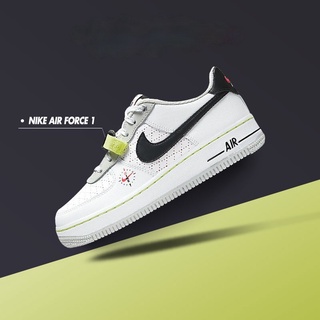 Nike Air Force 1 Af1 Low Black Buckle White Casual Shoes