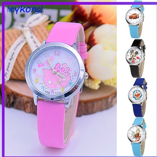 Children Quartz Watch PU Leather Strap Wristwatch Cartoon Round Dial Casual Watches Kids Gift