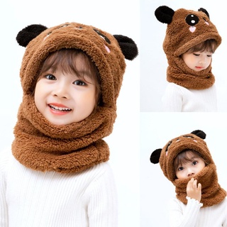 Gorro De terciopelo para niños protección De orejas integrada Panda capucha H8K8 (5)