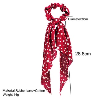 wow01 moda cola de caballo bufanda cinta scrunchies mujeres accesorios de pelo elástico punto floral impresión diademas vintage niñas lazo cuerda lazos (3)