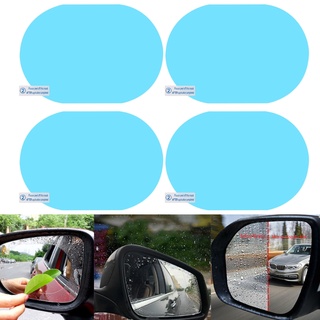 fun 4 piezas espejo retrovisor de coche a prueba de lluvia película antiniebla transparente pegatina protectora antiarañazos impermeable espejo ventana película para espejos de coche ventanas seguras suministros de conducción (6)