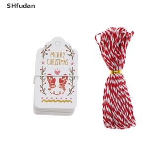 SHfudan 50PCs Etiquetas De Papel Con Cuerda DIY Craft Etiqueta Equipaje Fiesta Favor Decoración De Navidad Venta Caliente