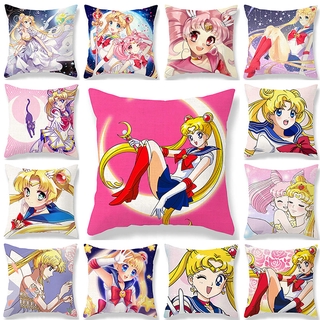 Funda de almohada impresa Sailor Moon impreso funda de cojín decoración del hogar