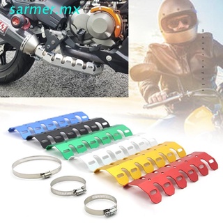 sar1 universal motocicleta escape silenciador tubo protector de calor escudo cubierta profesional reajuste accesorios 6 colores