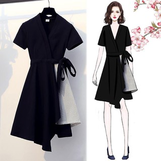 Verano una línea vestido 2021 nuevo Mini vestido estilo coreano Kpop negro rosa (1)