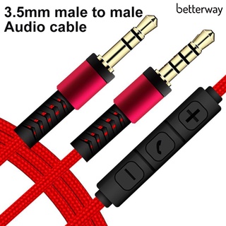 be Cable de Audio macho a macho de 3,5 mm con Cable auxiliar de 1,2 m Control de volumen con micrófono para iPhone para iPad (1)